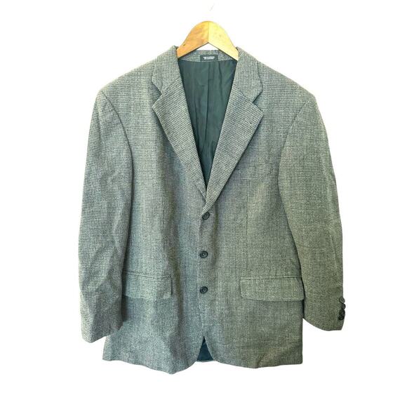 Oscar de la Renta Menswear Blazer 42R Gray Wool Tweed Sport Coat Jacket - Picture 2 of 9